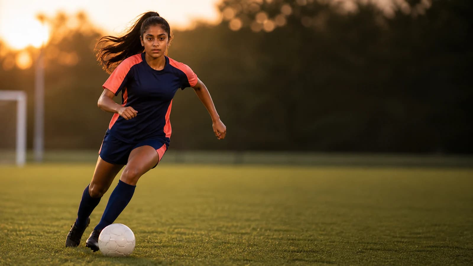 Illustrative demo soccer player profile cover