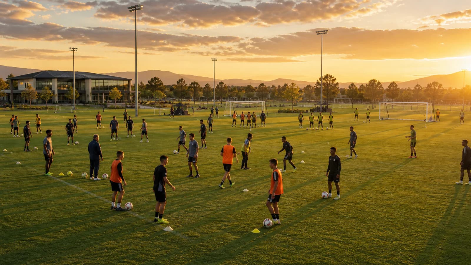 Illustrative demo club soccer scene