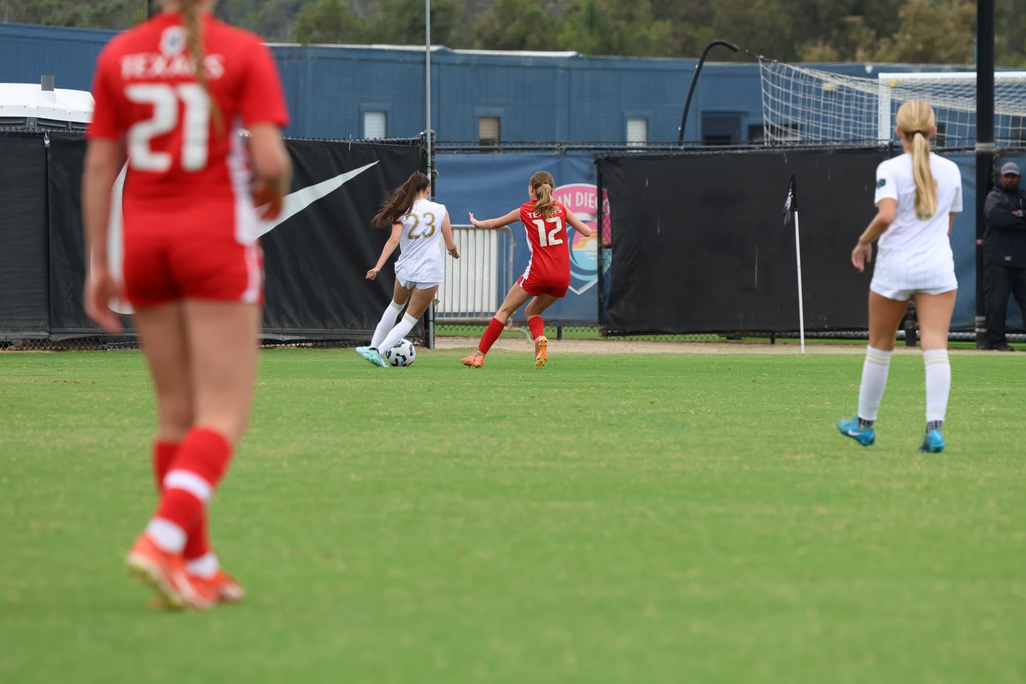 Shiah Webber carrying the ball during a match