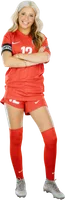 Shiah Webber with crossed arms and her captain’s armband